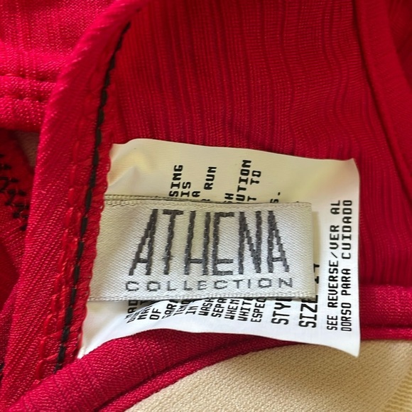 Athena Y2K 90s Red Underwire Bikini Swimsuit 2 pc Lined Women 14 - Picture 2 of 7